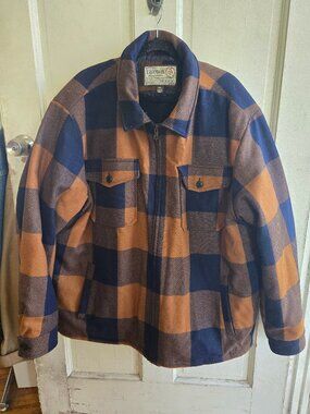 Legendary Whitetails Brown and Blue Plaid Sherpa Lined Coat 3XL